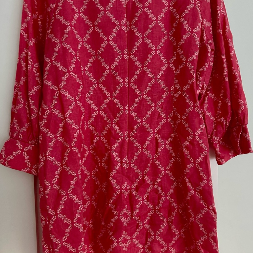 Hot Pink Linen Patterned Dress by Boden